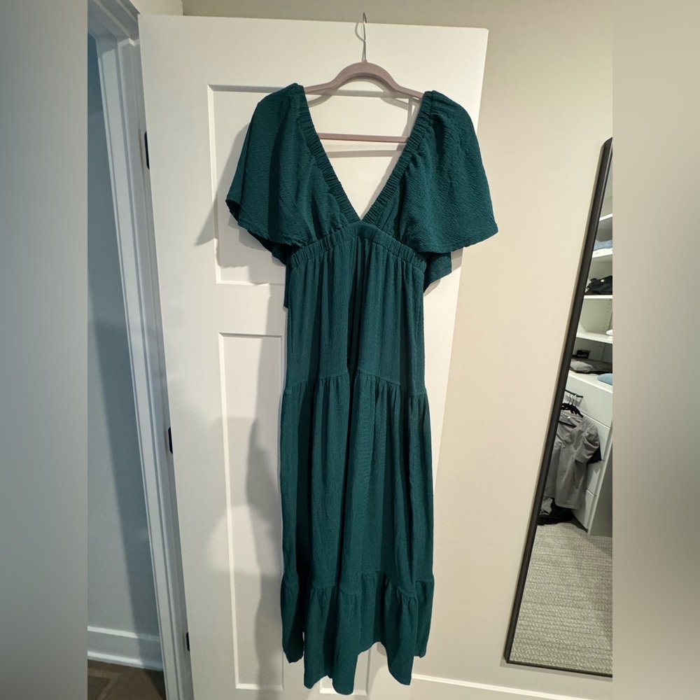 Amazon green boho dress women’s size small maternity newborn photoshoot dress